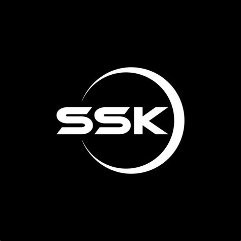 création de logo de lettre ssk avec fond noir dans l illustrateur logo