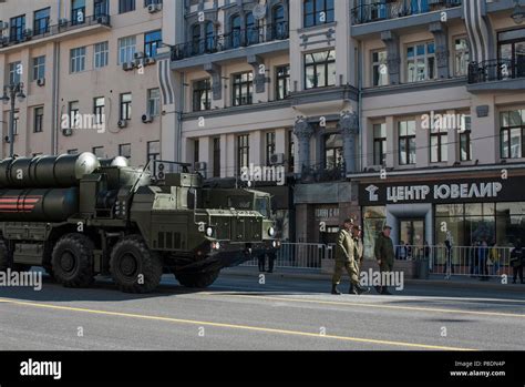 MOSCOW, RUSSIA - May 07, 2017 Anti-aircraft missile system S-400 Triumf ...