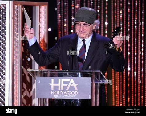 Robert De Niro accepts the Hollywood career achievement award at the Hollywood Film Awards at ...