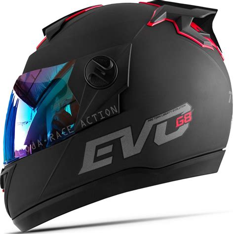 Capacete Moto Pro Tork Fechado Preto Fosco Evolution G Evo