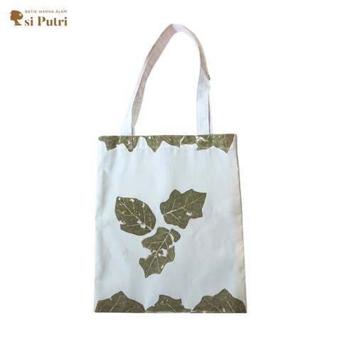 Jual Totebag Ecoprint Ramah Lingkungan Dari Daun Asli Bahan Kanvas