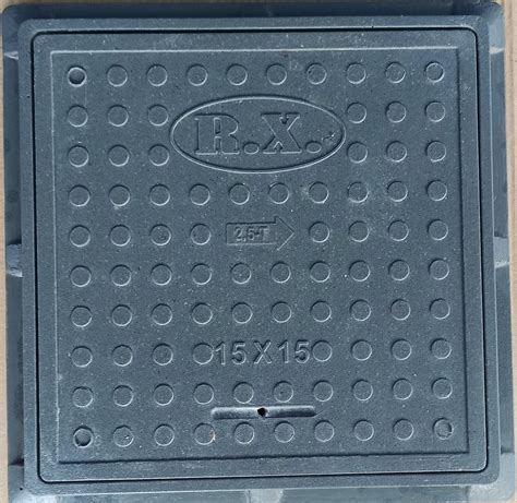 Full Floor Square FRP Manhole Cover Capacity 2 5 Ton Size 15 X 15