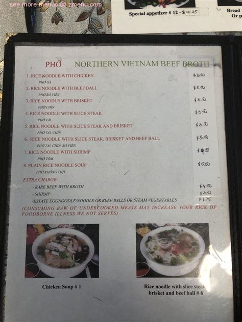 Menu at PHO LONG restaurant, Uvalde