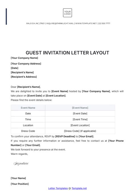 Free Printable Guest Invitation to Customize Online