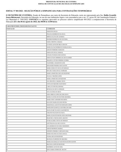 Edital de convocação 001 2022 seleção pública simplificada para