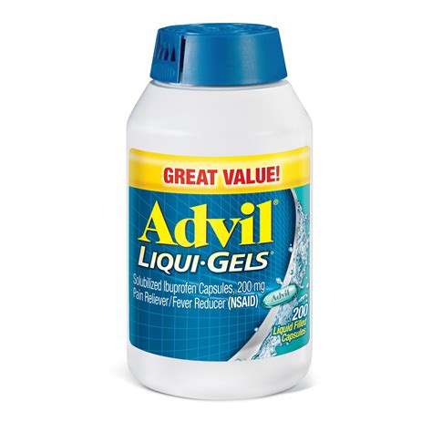 Advil Liqui Gels Pain And Headache Reliever Ibuprofen 200 Mg Liquid