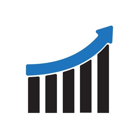 Premium Vector Growing Graph Bar Chart Icon Vector Illustration