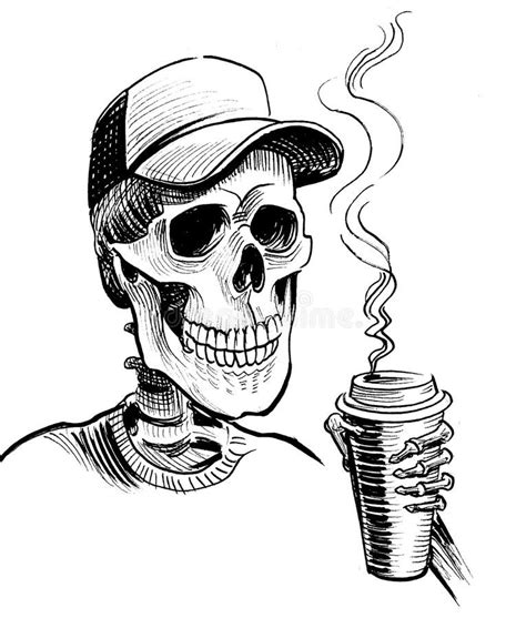 Skeleton Drinking Coffee Stock Illustrations 10 Skeleton Drinking