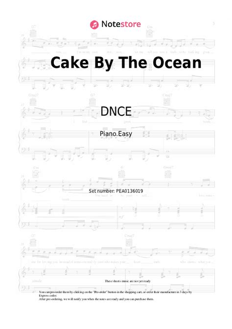 Cake By The Ocean Piano Sheet Music Easy Dnce In Note Store Piano