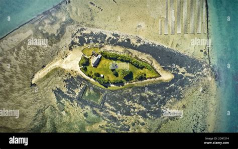 Aerial View Of The Island Ile Aux Oeufs In The Gulf Of Morbihan