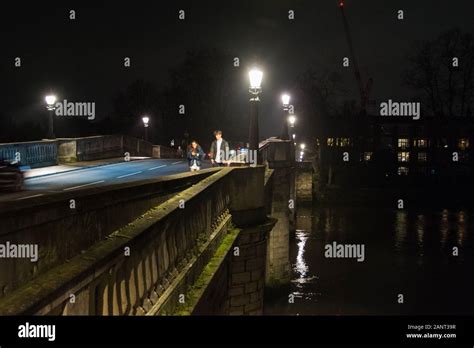 Lights on Richmond Bridge at night, London, UK Stock Photo - Alamy