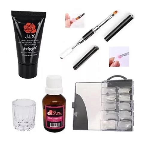 Kit Unhas Gel Poligel Polygel J X Unhas Molde F1 Acrilico Submarino