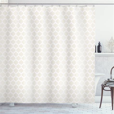 Ambesonne Beige Shower Curtain Delicate Classical Rows 69wx75l