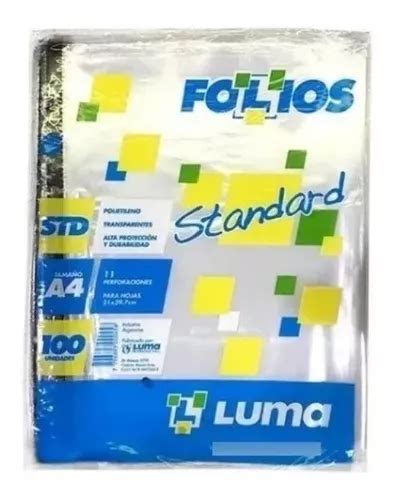 Folios Luma A Standard Pack X Unidades Lomo Negro