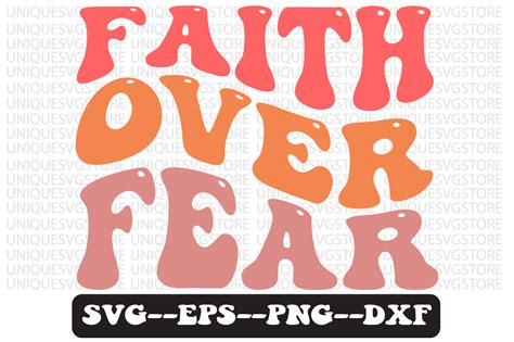 Faith Over Fear Quote Retro Svg Design Graphic By Uniquesvgstore