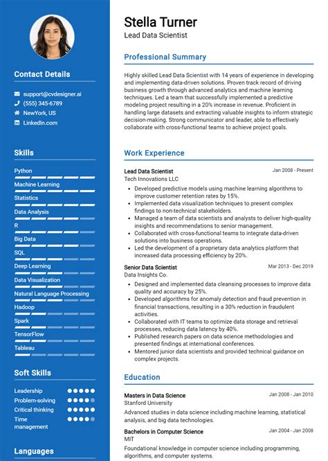 Nlp Data Scientist Cv Examples For Professional Cv Templates