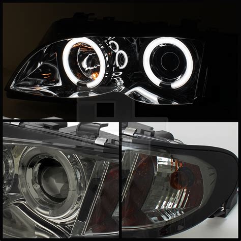 Smoke 2002 2005 BMW E46 4Dr Sedan Halo Projector Headlights Corner