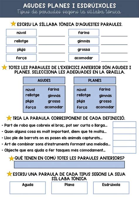 Agudes Planes I Esdr Ixoles Worksheet Cuadro De Texto Cuadernos