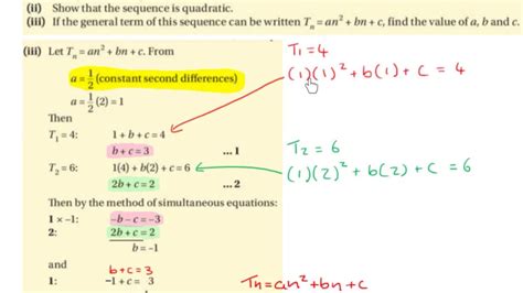 Lc Hl General Term Nth Term Quadratic Sequence Youtube