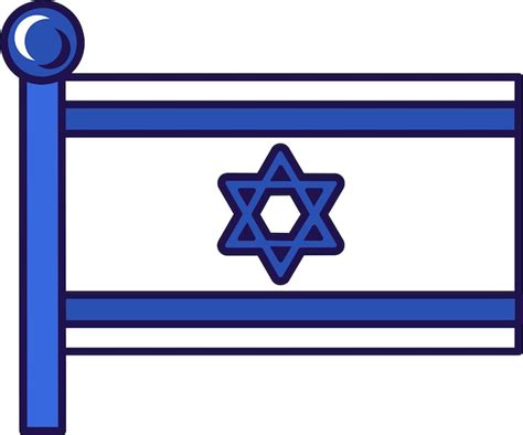 Bandera Nacional Del Estado De Israel En Vector De Asta De Bandera