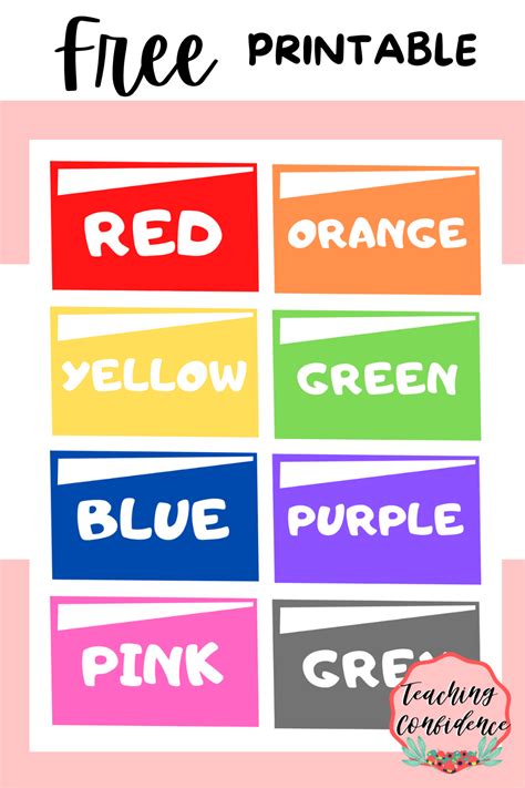 FREE Printable Color Labels For Classroom Organization