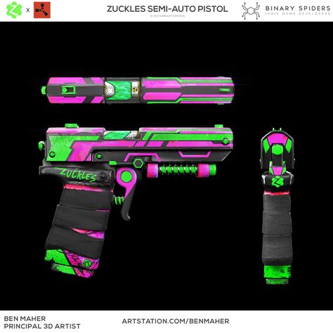 Artstation Rust Semi Auto Pistol Skin Zuckles