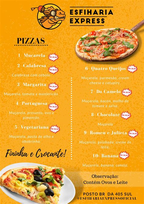 Menu Em Esfiharia E Pizzaria Express Bras Lia