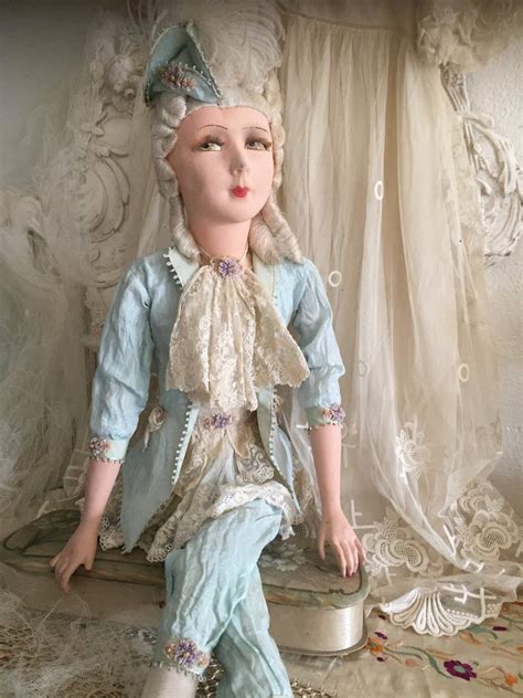 Antique French Boudoir Doll Paris Marquise Boudoir Doll Circa 1920 Mascarade Ribbon Work