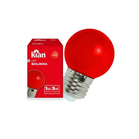 L Mpada Led Bolinha W Colorida V E Kit Und Cor Da Luz Vermelho