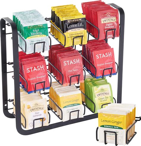 Amazon Bamboo Tea Bag Organizer Tier Tea Bag Holder Storage