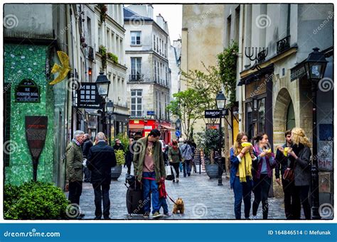 Marais District In Paris France Rue Rosiers One Of The Most