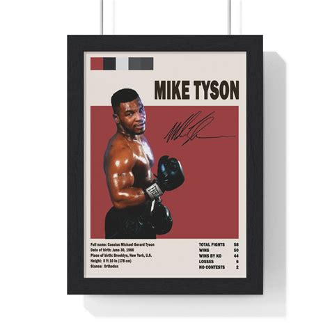 Mike Tyson Inspired Poster Boxing Art Print Mid Century Etsy