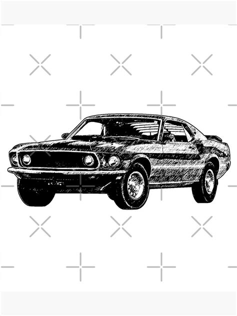 Ford Mustang Mach 1 1969 Poster For Sale By Angsaldesign Redbubble