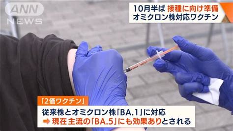 オミクロン株対応「2価ワクチン」“ba5”にも効果あり10月半ばから接種開始へ準備 ライブドアニュース