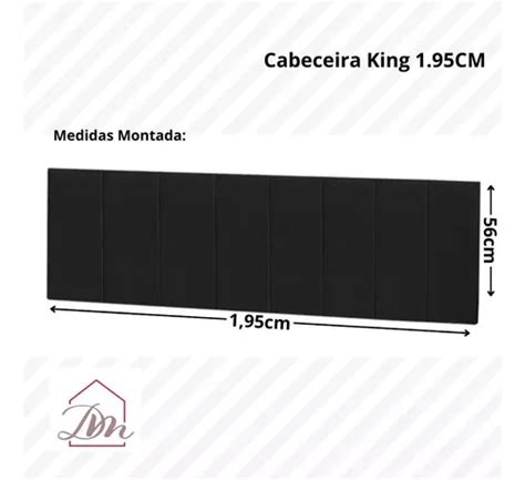 Cabeceira Cama King Painel Estofada Almofadada Preto Mercadolivre