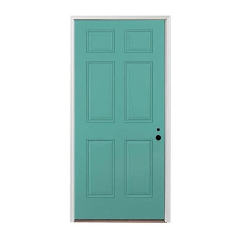 Pella Left Hand Inswing Painted Fiberglass Prehung Entry Door With