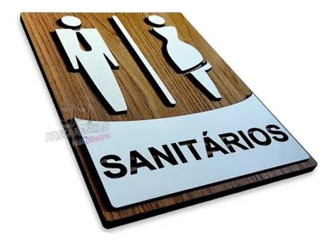 Plaquinha Indicativa Para Sanit Rios Banheiro Wc Mdf Mm