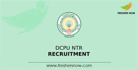 Dcpu Ntr Recruitment Notification For Posts Application Form