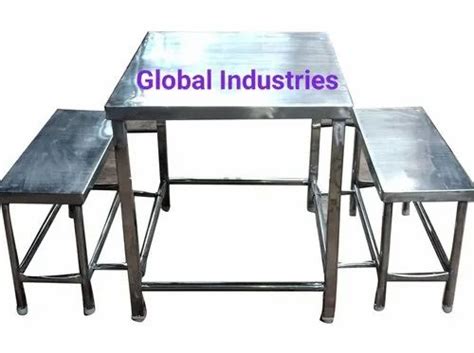 6 Seater Canteen Stainless Steel Dining Table At Rs 25600 Set