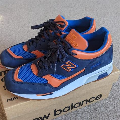 New Balance Mens Blue And Orange Trainers Depop