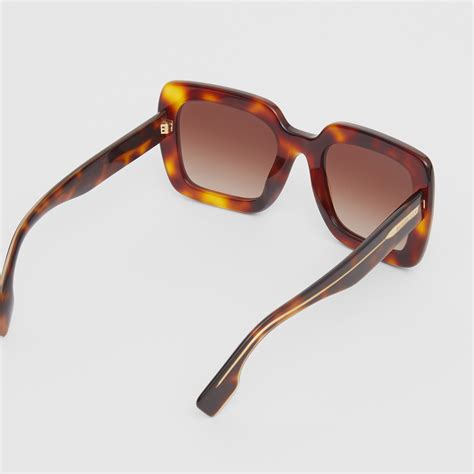 Oversized Square Frame Sunglasses In Tortoiseshell Women Burberry