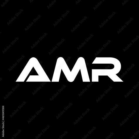 AMR letter logo design with black background in illustrator, vector logo modern alphabet font ...