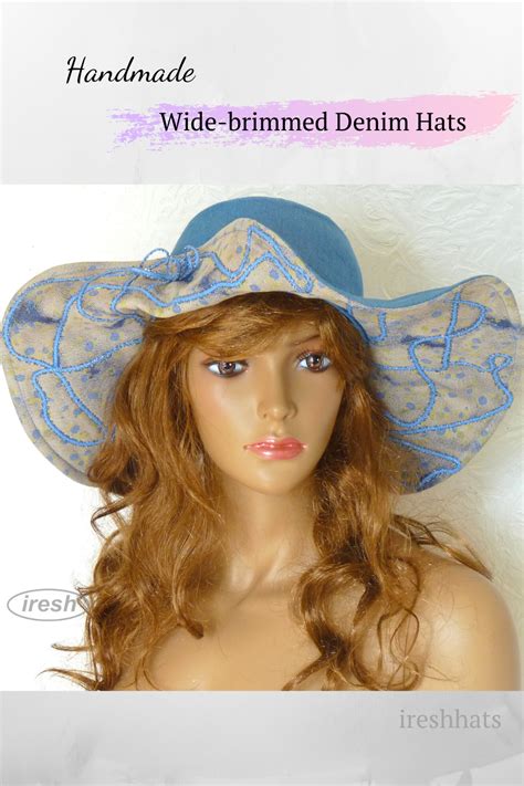 Denim Hat Blue Wide Brimmed Hat Denim Clothing Summer Hat Summer