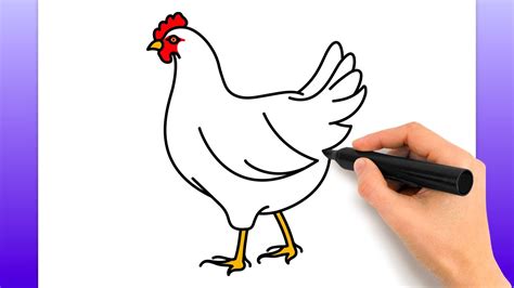 Cómo Dibujar Un Pollo Tutorial De Dibujo Fácil YouTube