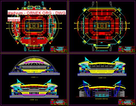 Proje Sitesi Spor Kompleksi Autocad Projesi