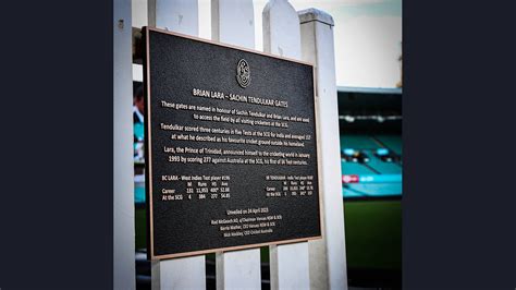 Agency News SCG Unveils Gates Named After Brian Lara Sachin