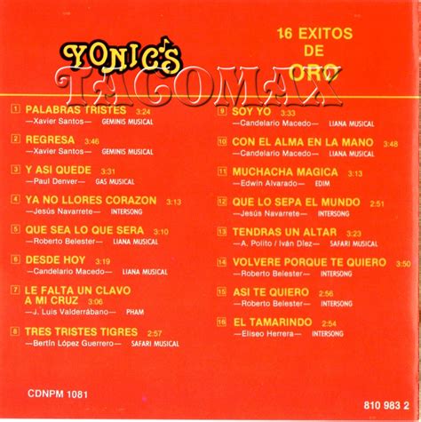 sɐɹǝdnɹƃ sǝuoıɔɔǝΙoɔ: Los Yonic's-16 Super Exitos