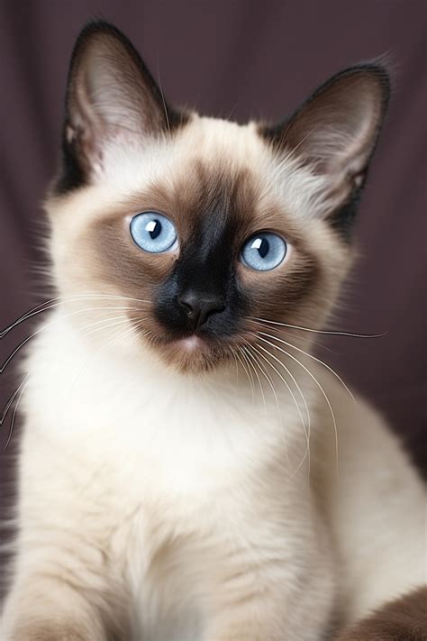 Siamese Cat With Cat Face Background Wallpaper Image For Free Download ...