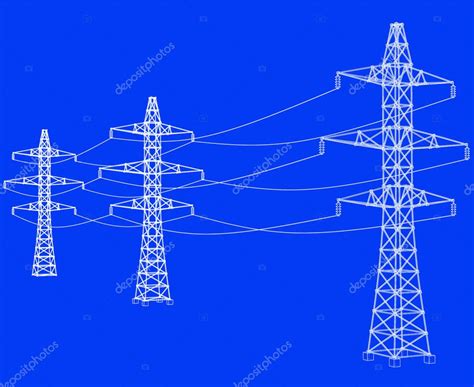 Pilones El Ctricos O Concepto De Torres El Ctricas Representaci N