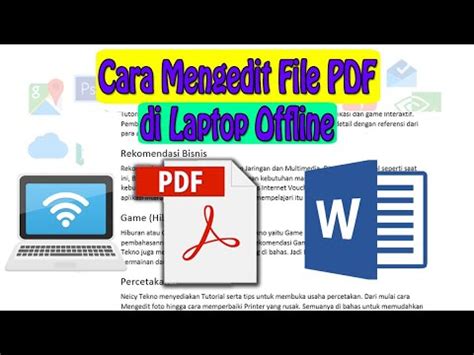 Cara Mengedit File Pdf Di Laptop Pc Offline Youtube